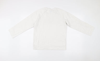 Antioch Unisex White Pullover Sweatshirt Small Graphic Logo Cotton
