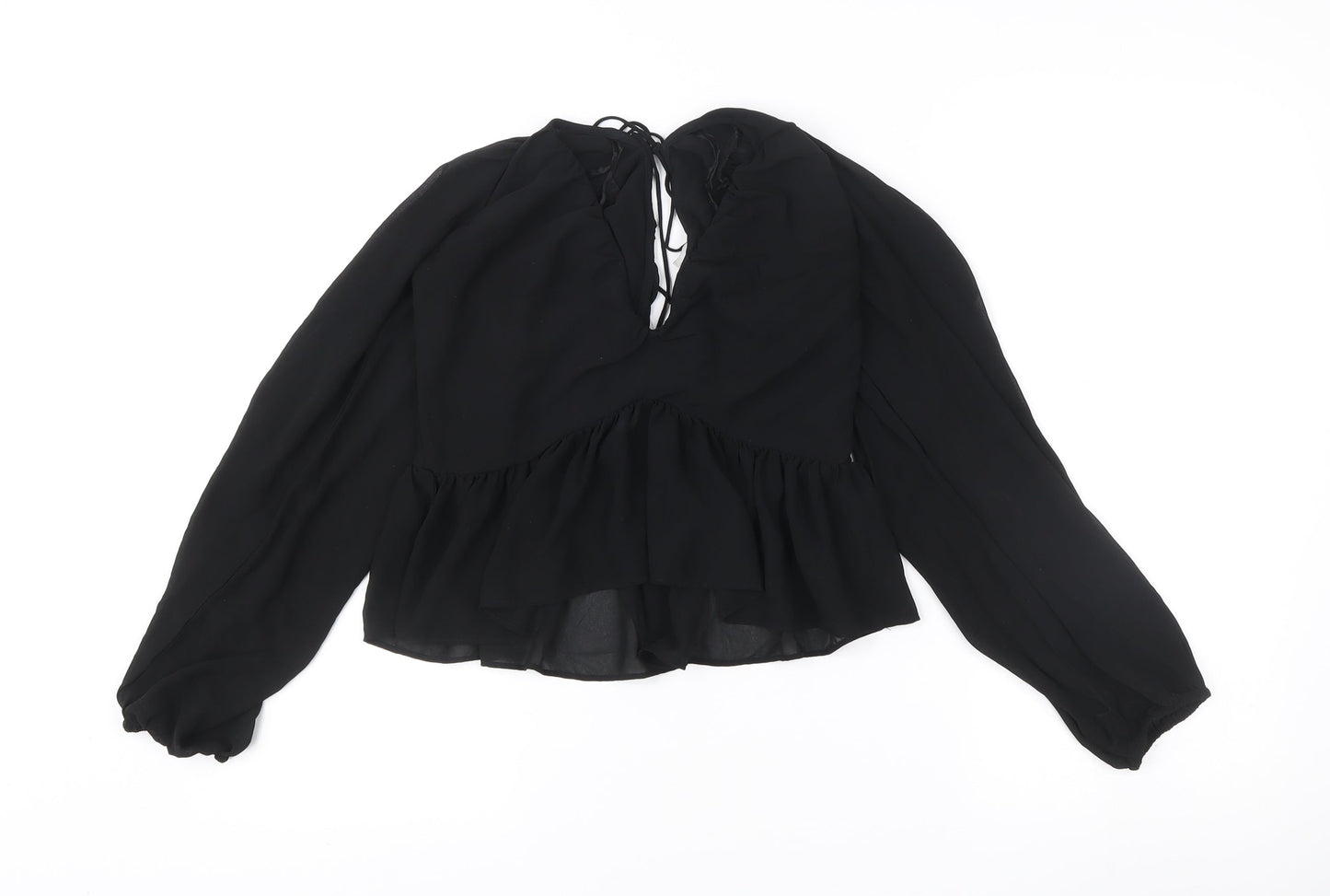 Womens UK Size 8 Unknown Black Tunic Blouse