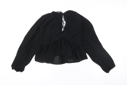 Womens UK Size 8 Unknown Black Tunic Blouse