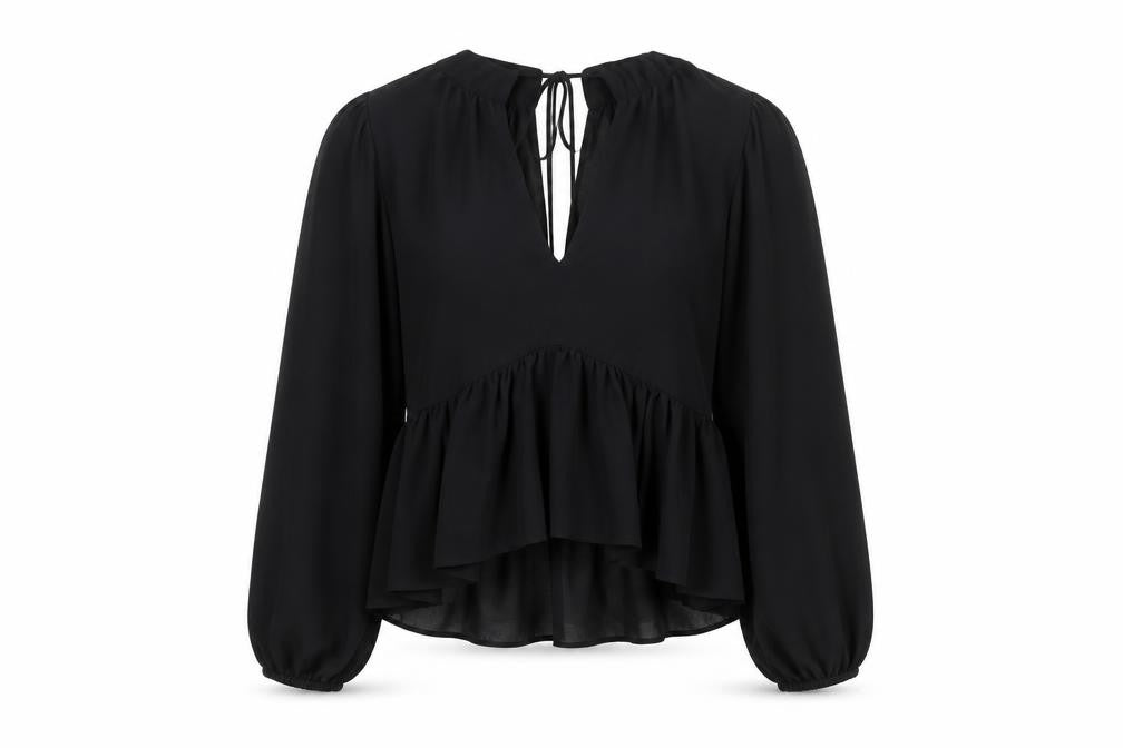 Womens UK Size 8 Unknown Black Tunic Blouse