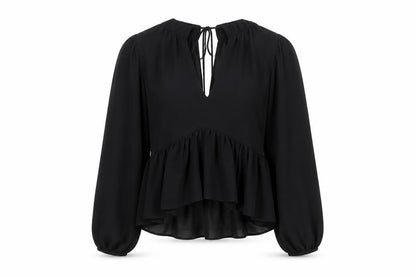 Womens UK Size 8 Unknown Black Tunic Blouse