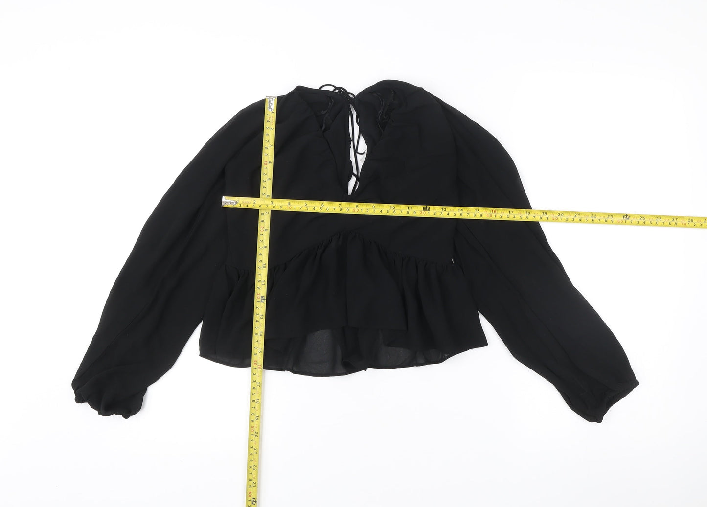 Womens UK Size 8 Unknown Black Tunic Blouse
