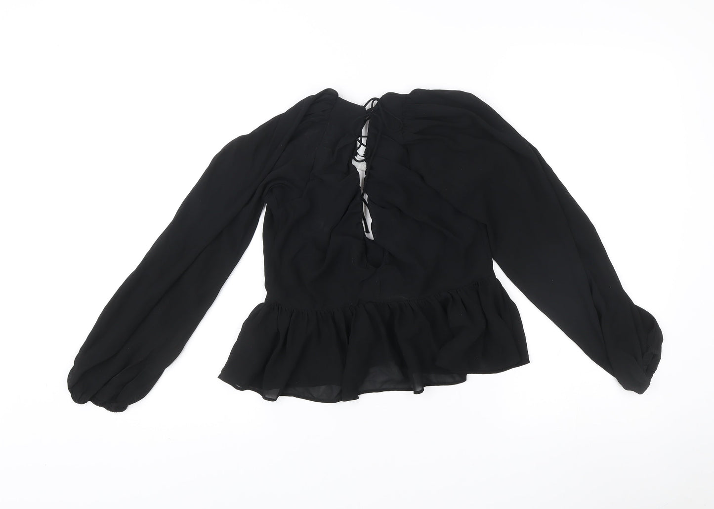 Womens UK Size 8 Unknown Black Tunic Blouse