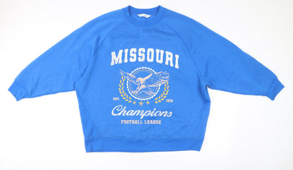 Primark Women’s Blue Missouri Graphic Sweatshirt L Raglan