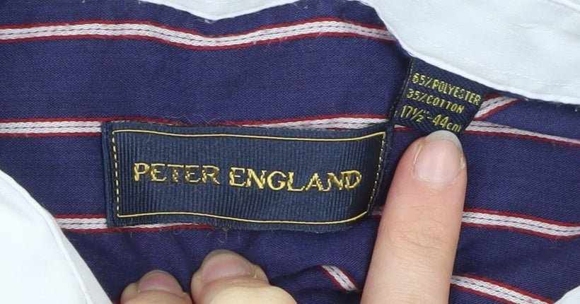 Mens UK Collar Size 17.5 Peter England Smart Blue  Dress Shirt