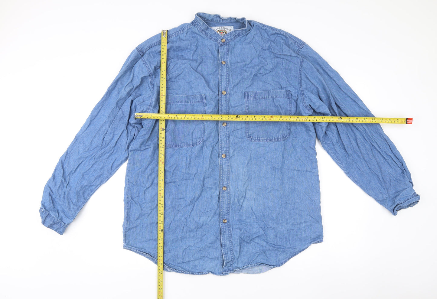 Taylor & Butler Men’s Blue Cotton Denim Long Sleeve Shirt L