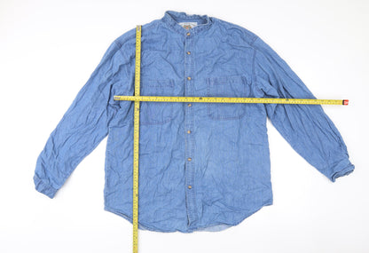 Taylor & Butler Men’s Blue Cotton Denim Long Sleeve Shirt L