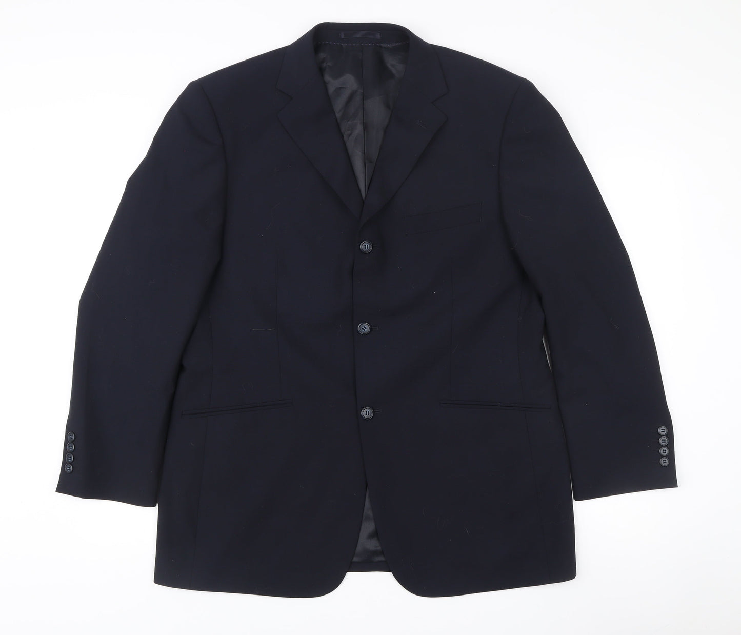 Mens UK Size 42 Charlton Gray Regular Blue Suit Jacket