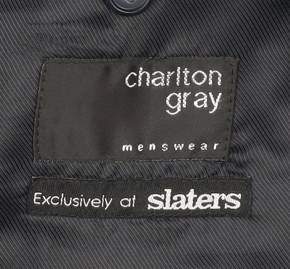 Mens UK Size 42 Charlton Gray Regular Blue Suit Jacket