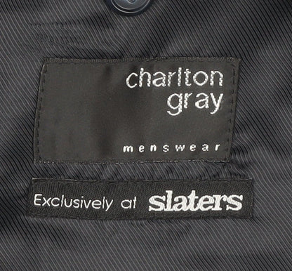Mens UK Size 42 Charlton Gray Regular Blue Suit Jacket