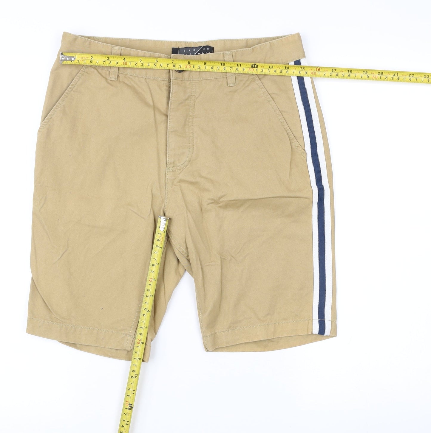 Broken Standard Men’s Beige Chino Shorts Size 30 Regular Cotton