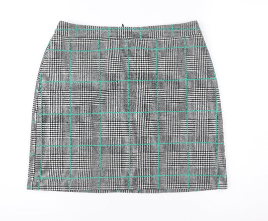 Papaya Petite Women’s Grey Check Pencil Skirt Size 10 Tweed Lined