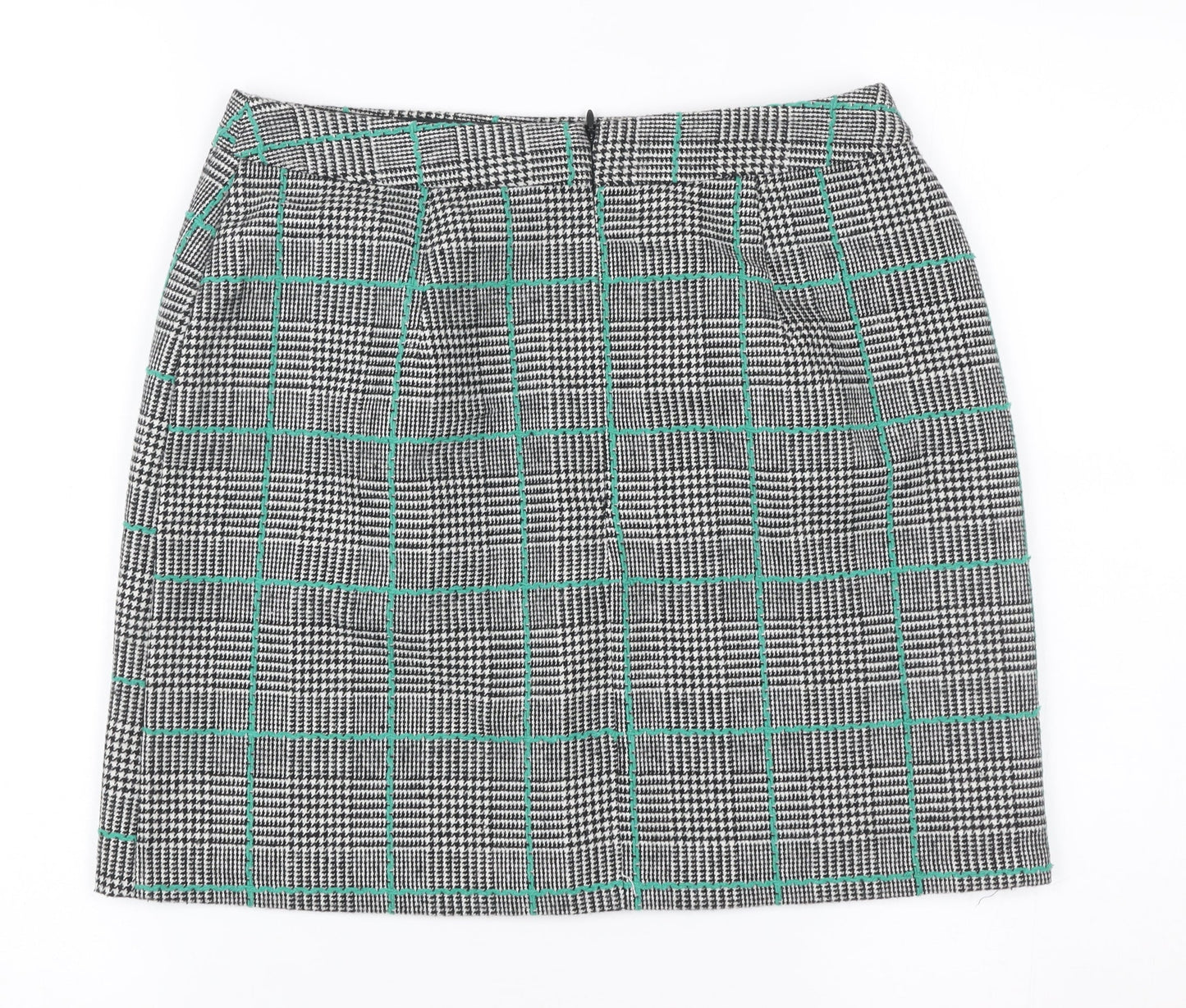 Papaya Petite Women’s Grey Check Pencil Skirt Size 10 Tweed Lined