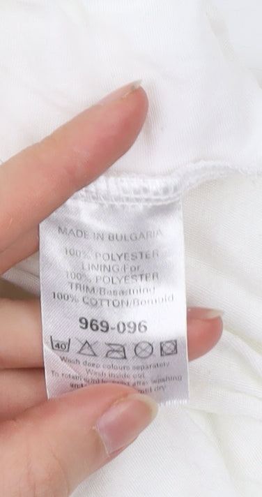 Next Women’s White Strapless Knee Length Summer Dress Size 14