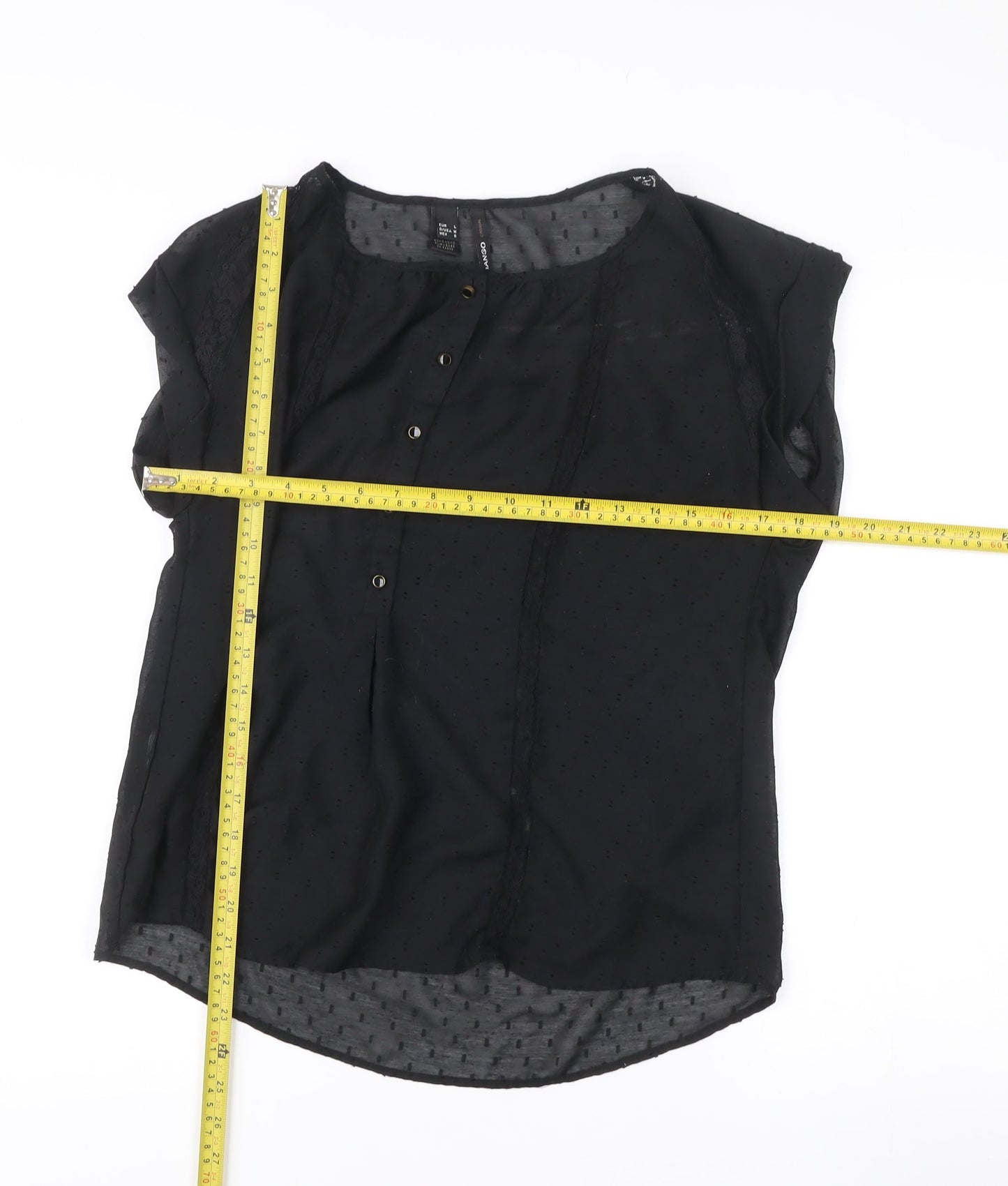 Womens UK Size 14 Mango Black Basic Blouse