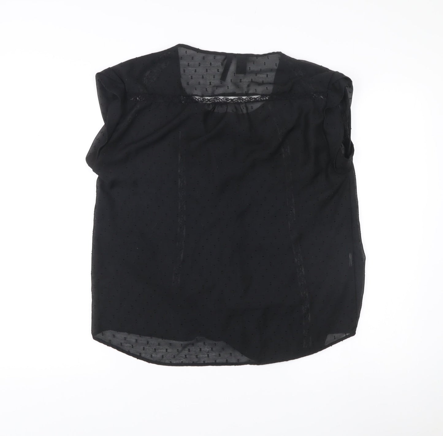 Womens UK Size 14 Mango Black Basic Blouse