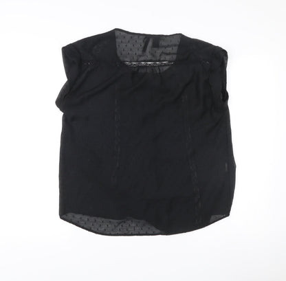 Womens UK Size 14 Mango Black Basic Blouse