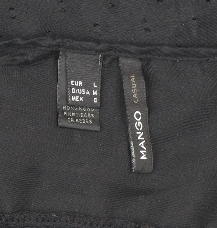 Womens UK Size 14 Mango Black Basic Blouse