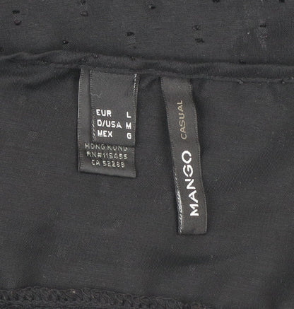 Womens UK Size 14 Mango Black Basic Blouse