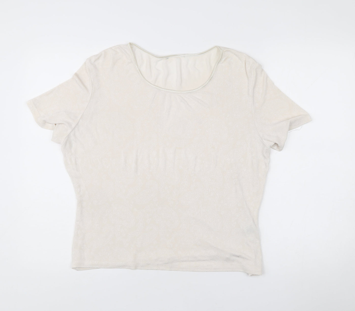 Womens UK Size 18 Marks and Spencer Ivory Basic T-Shirt