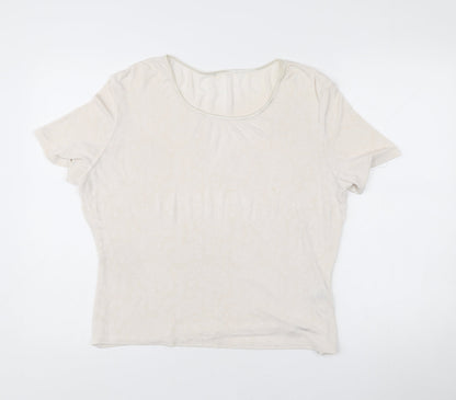 Womens UK Size 18 Marks and Spencer Ivory Basic T-Shirt