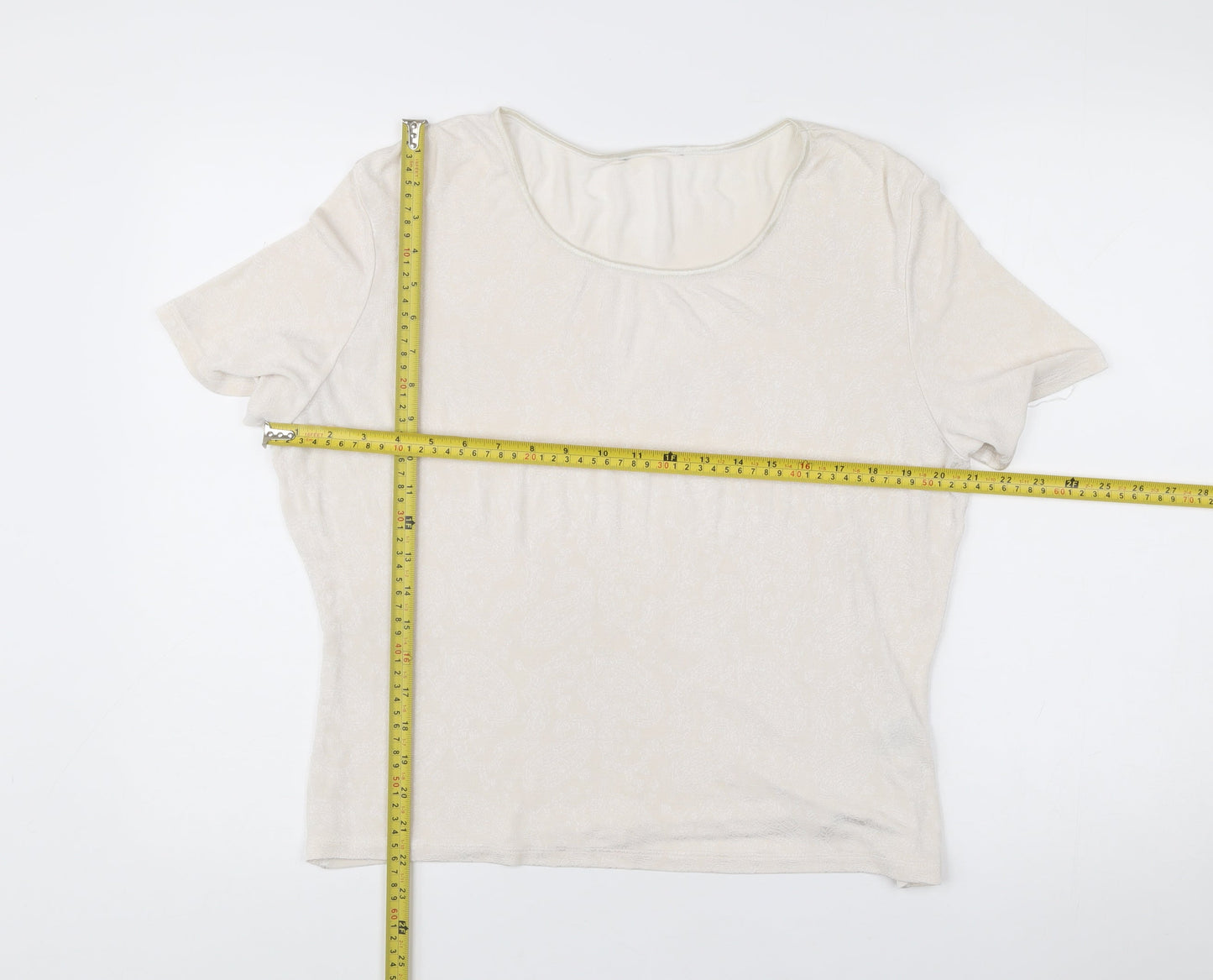 Womens UK Size 18 Marks and Spencer Ivory Basic T-Shirt