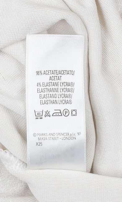 Womens UK Size 18 Marks and Spencer Ivory Basic T-Shirt