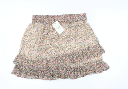 Jacqueline de Yong Women’s Multicoloured Floral Mini Skirt Size 12