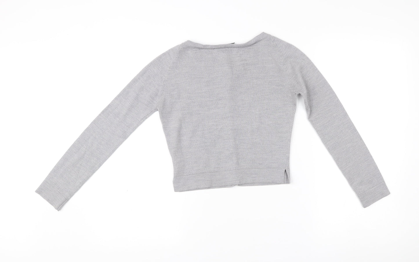 Osman London Womens Grey XS Merino Wool Cardigan Crew Neck