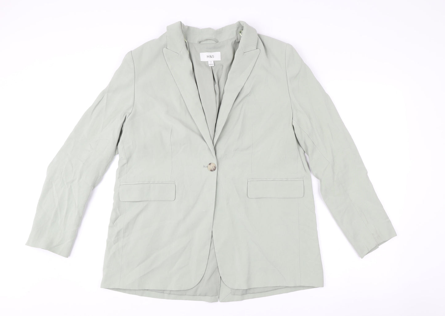 Marks and Spencer Women’s Green Size 14 Tailored Blazer Jacket