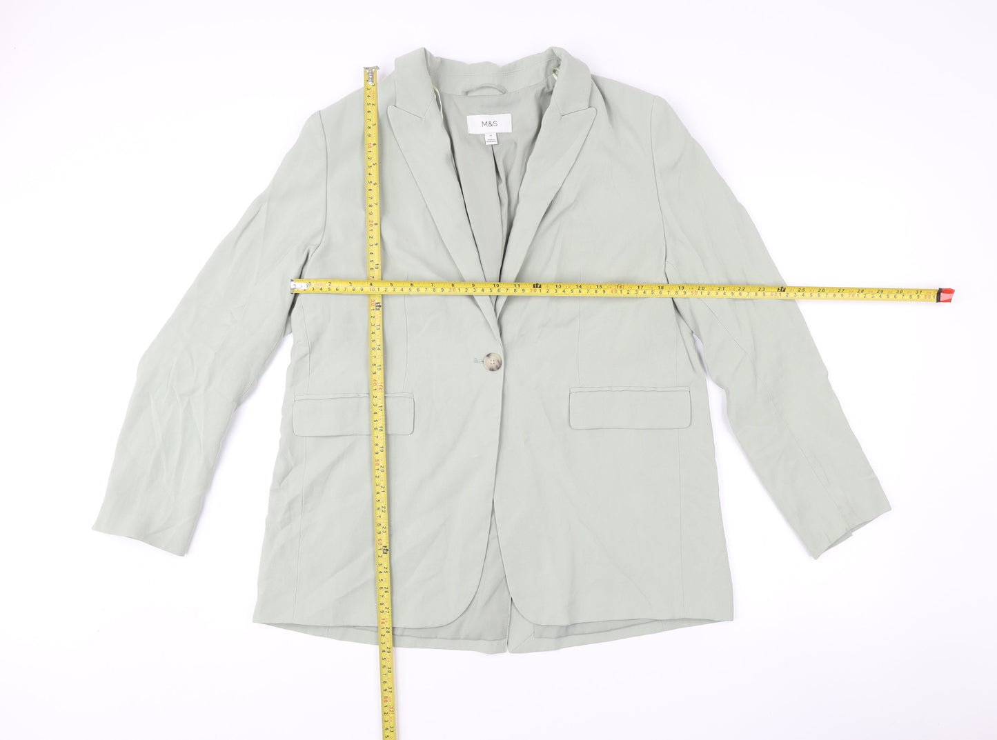Marks and Spencer Women’s Green Size 14 Tailored Blazer Jacket