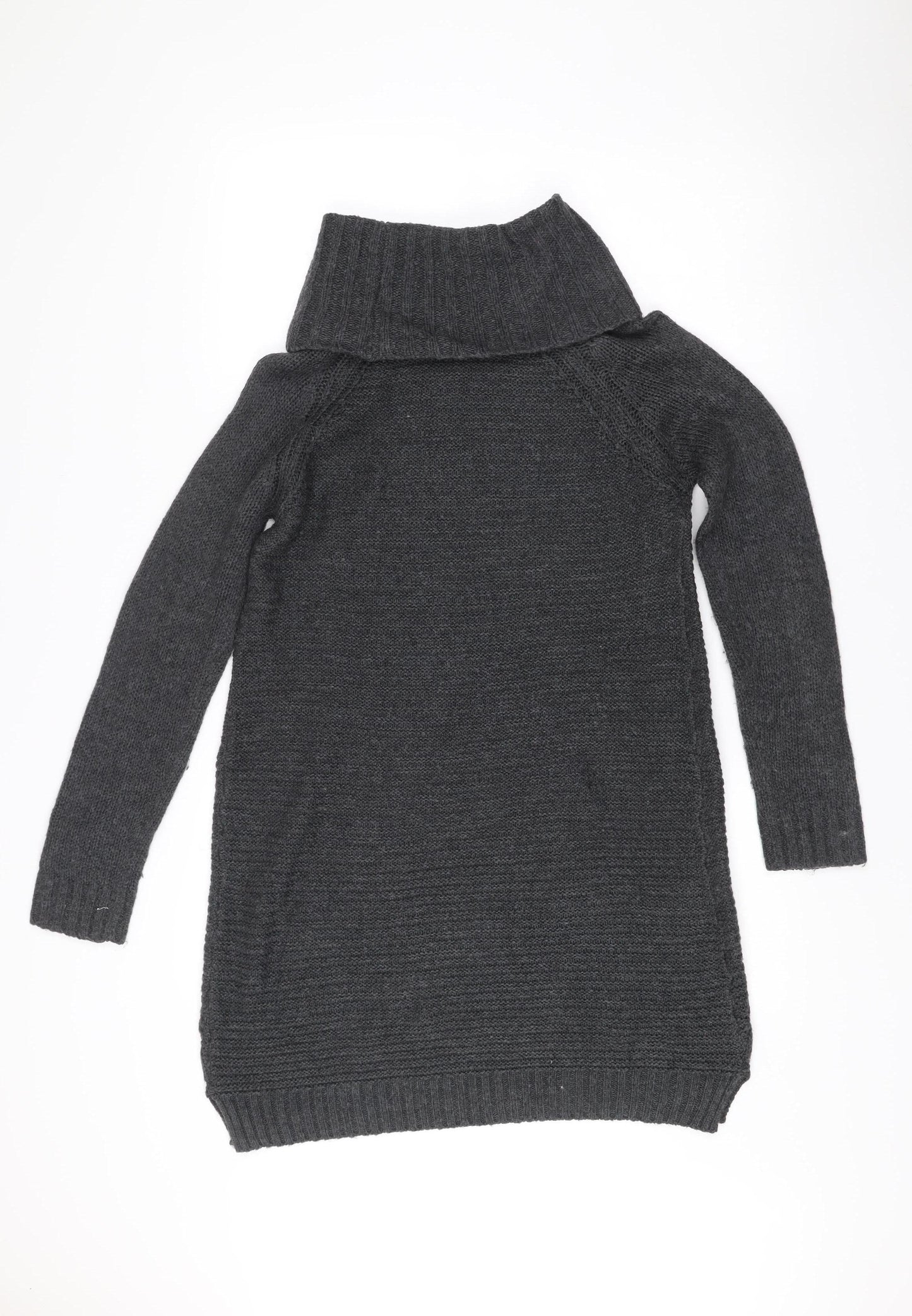 Debenhams Grey Roll Neck Jumper Dress Size 12 Women’s Winter Knit