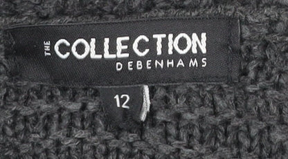 Debenhams Grey Roll Neck Jumper Dress Size 12 Women’s Winter Knit