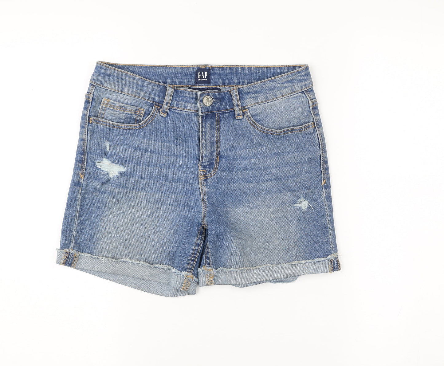 GAP Women’s Blue Denim Cut-Off Shorts Size 14 Regular Mid Rise