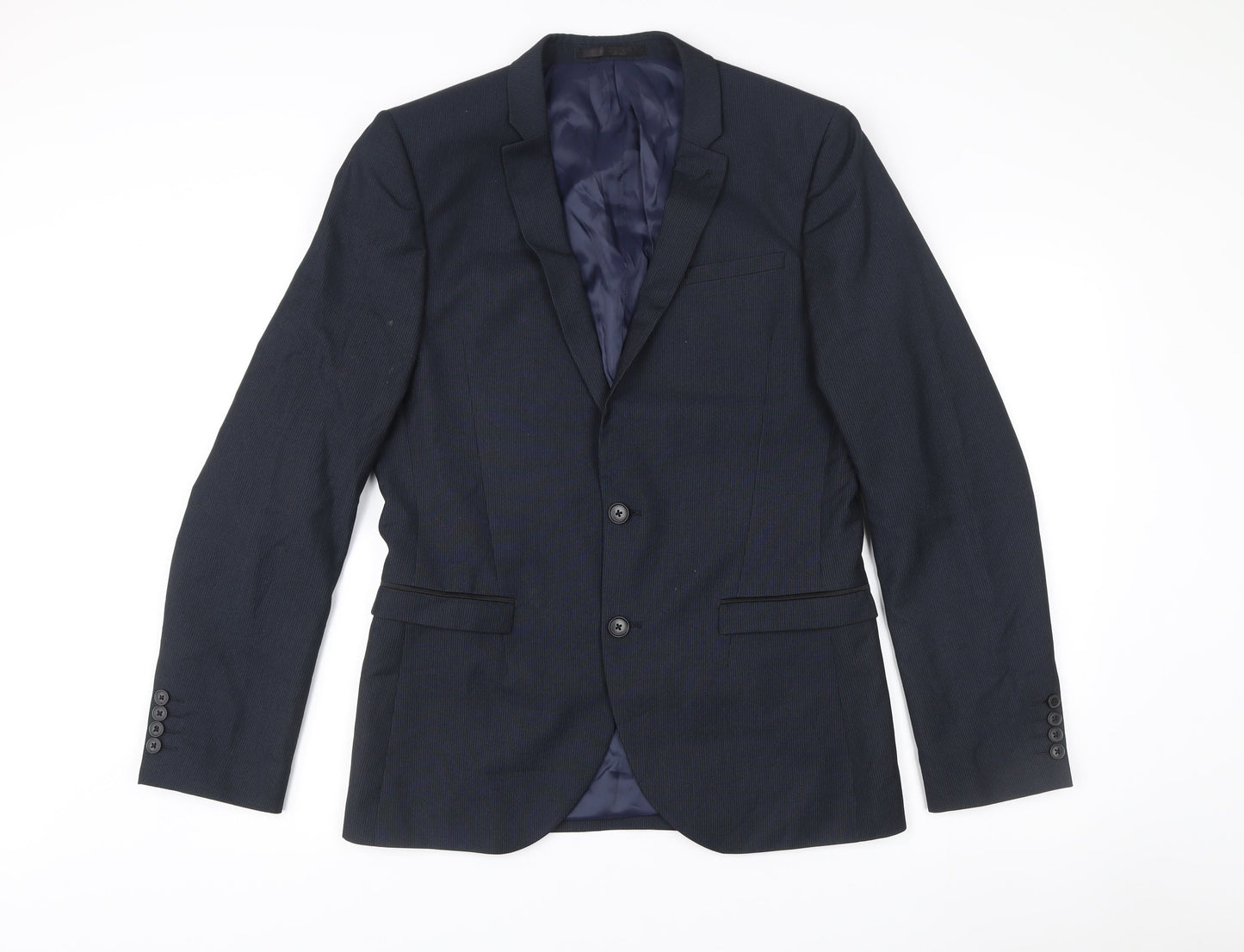 Next Men’s Blue 40L Suit Jacket Blazer Regular Fit Notch Lapel