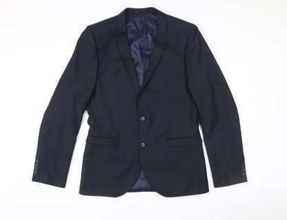 Next Men’s Blue 40L Suit Jacket Blazer Regular Fit Notch Lapel