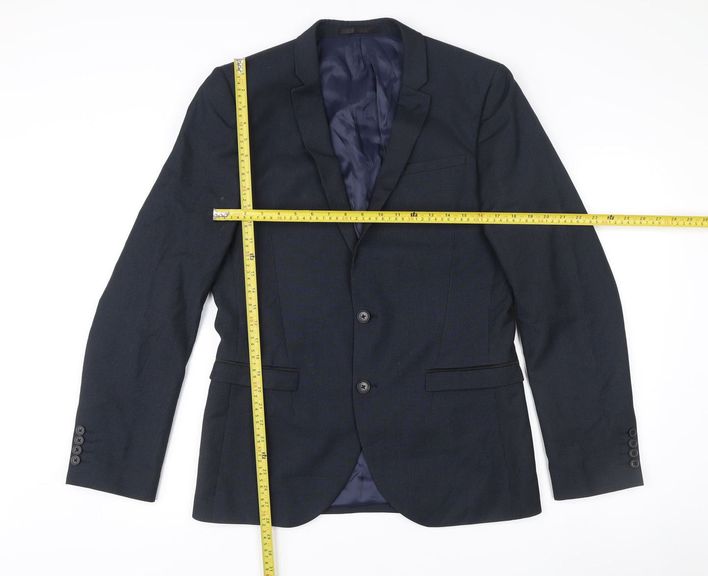Next Men’s Blue 40L Suit Jacket Blazer Regular Fit Notch Lapel