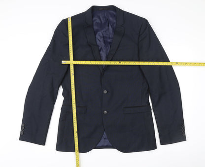 Next Men’s Blue 40L Suit Jacket Blazer Regular Fit Notch Lapel