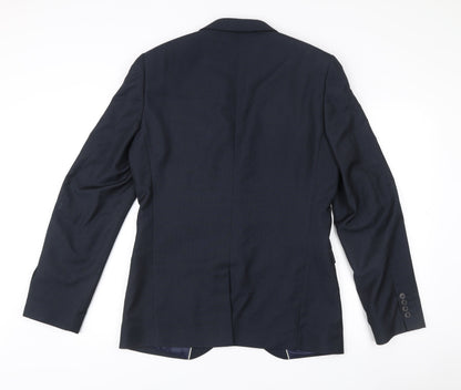 Next Men’s Blue 40L Suit Jacket Blazer Regular Fit Notch Lapel