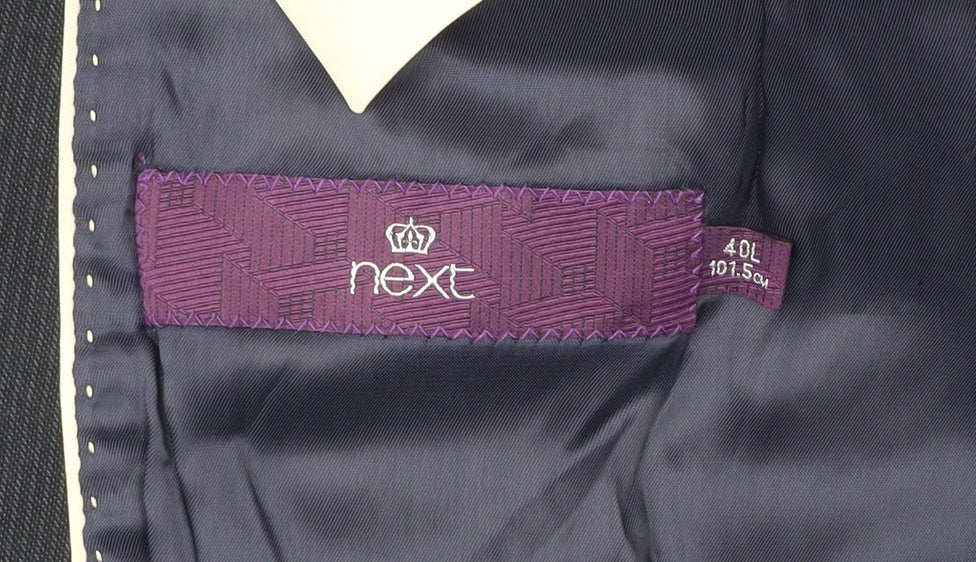 Next Men’s Blue 40L Suit Jacket Blazer Regular Fit Notch Lapel