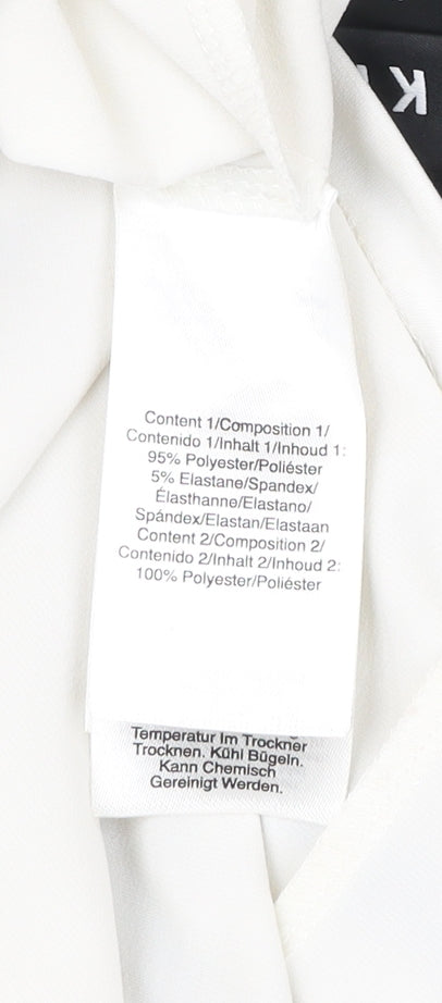 DKNY Women’s Shift Dress Black White Grey Midi Size 14 Colourblock