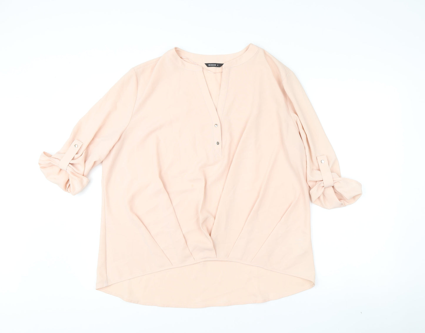 Womens UK Size 18 Roman Beige Tunic Blouse