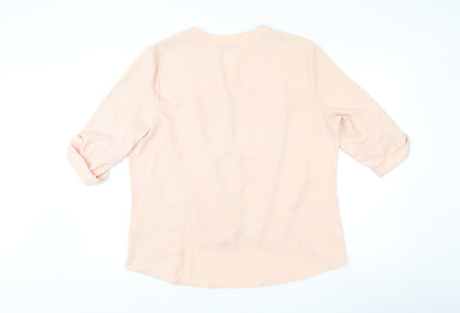 Womens UK Size 18 Roman Beige Tunic Blouse