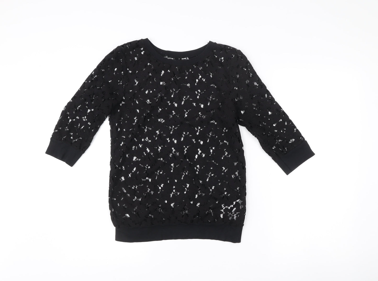 Womens UK Size 10 New Look Black Tunic Blouse