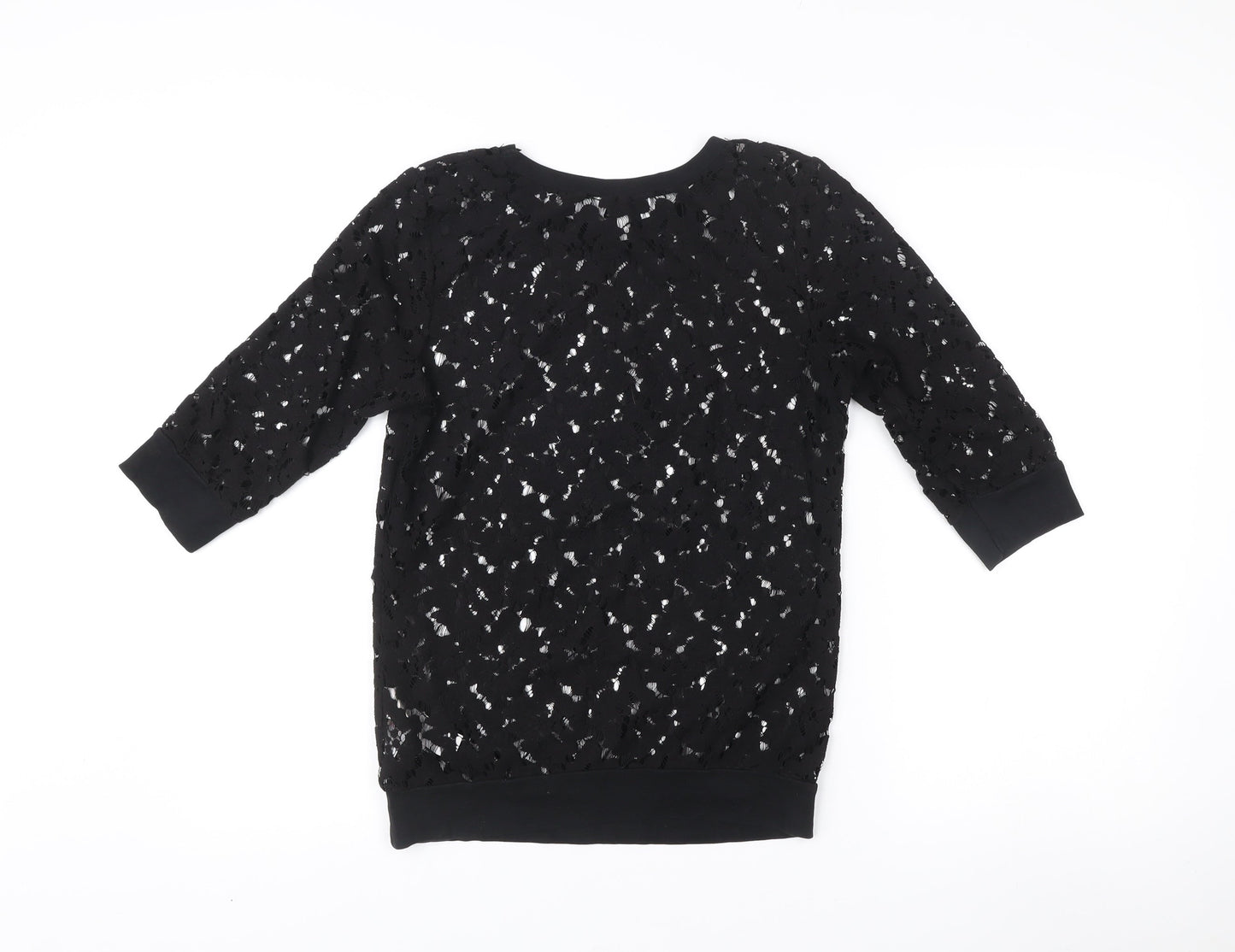 Womens UK Size 10 New Look Black Tunic Blouse