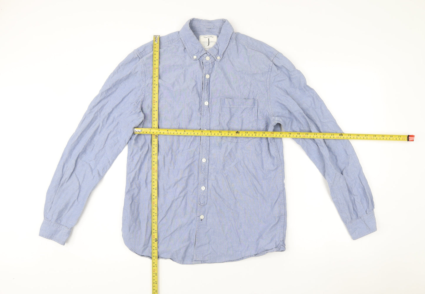 Jasper Conran Men’s Blue Cotton Button-Up Shirt M Regular Fit