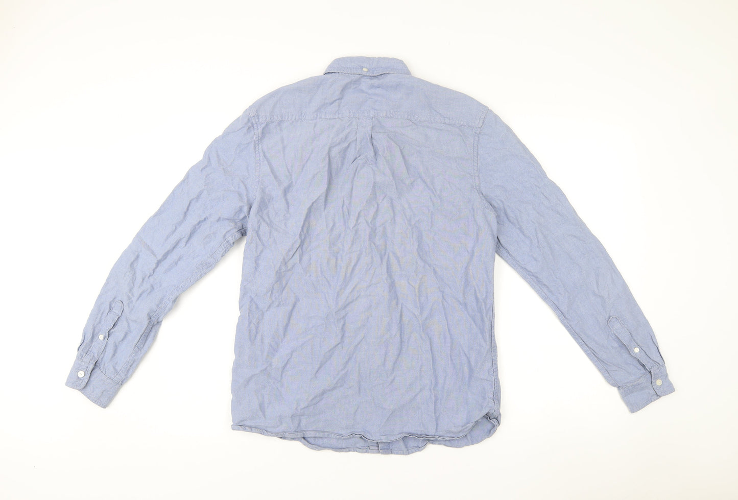 Jasper Conran Men’s Blue Cotton Button-Up Shirt M Regular Fit