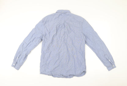 Jasper Conran Men’s Blue Cotton Button-Up Shirt M Regular Fit
