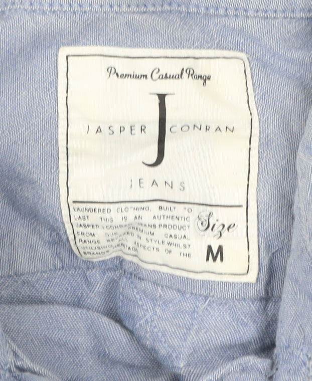 Jasper Conran Men’s Blue Cotton Button-Up Shirt M Regular Fit