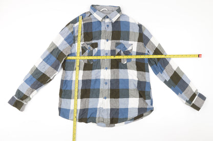 Mossimo Supply Co Men’s Blue Checked Cotton Button-Up Shirt L